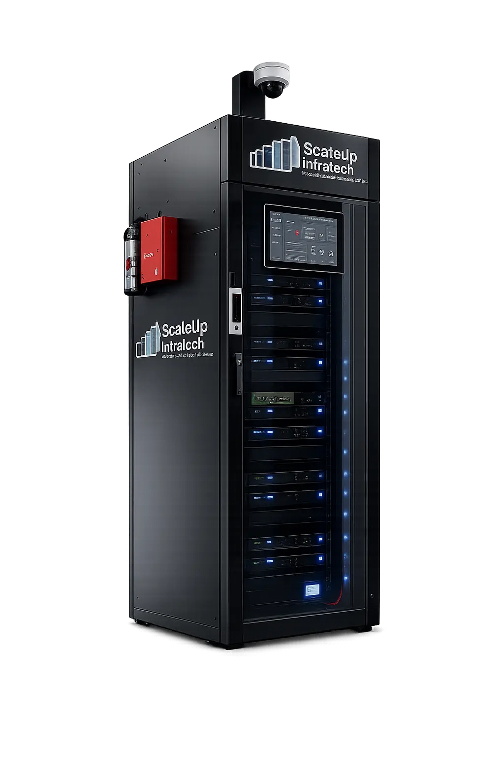 ScaleUp Micro Data Center — Tier-III edge rack with integrated cooling, power, fire suppression and AI-driven monitoring